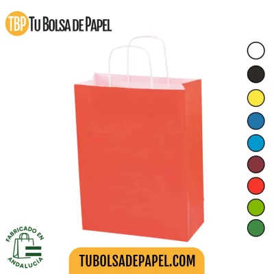 bolsas de papel Roja Asa Rizada