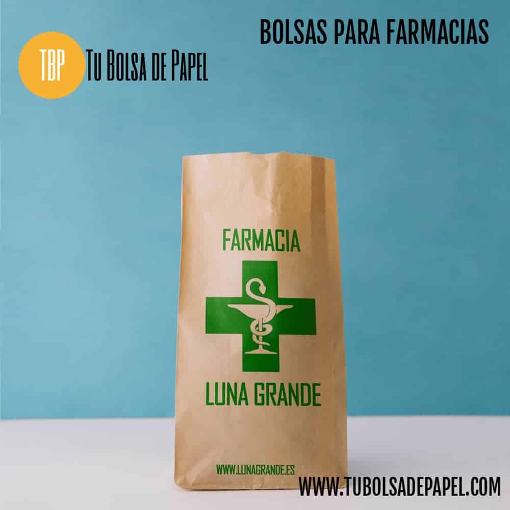 bolsa de papel para farmacia sin asas kraft