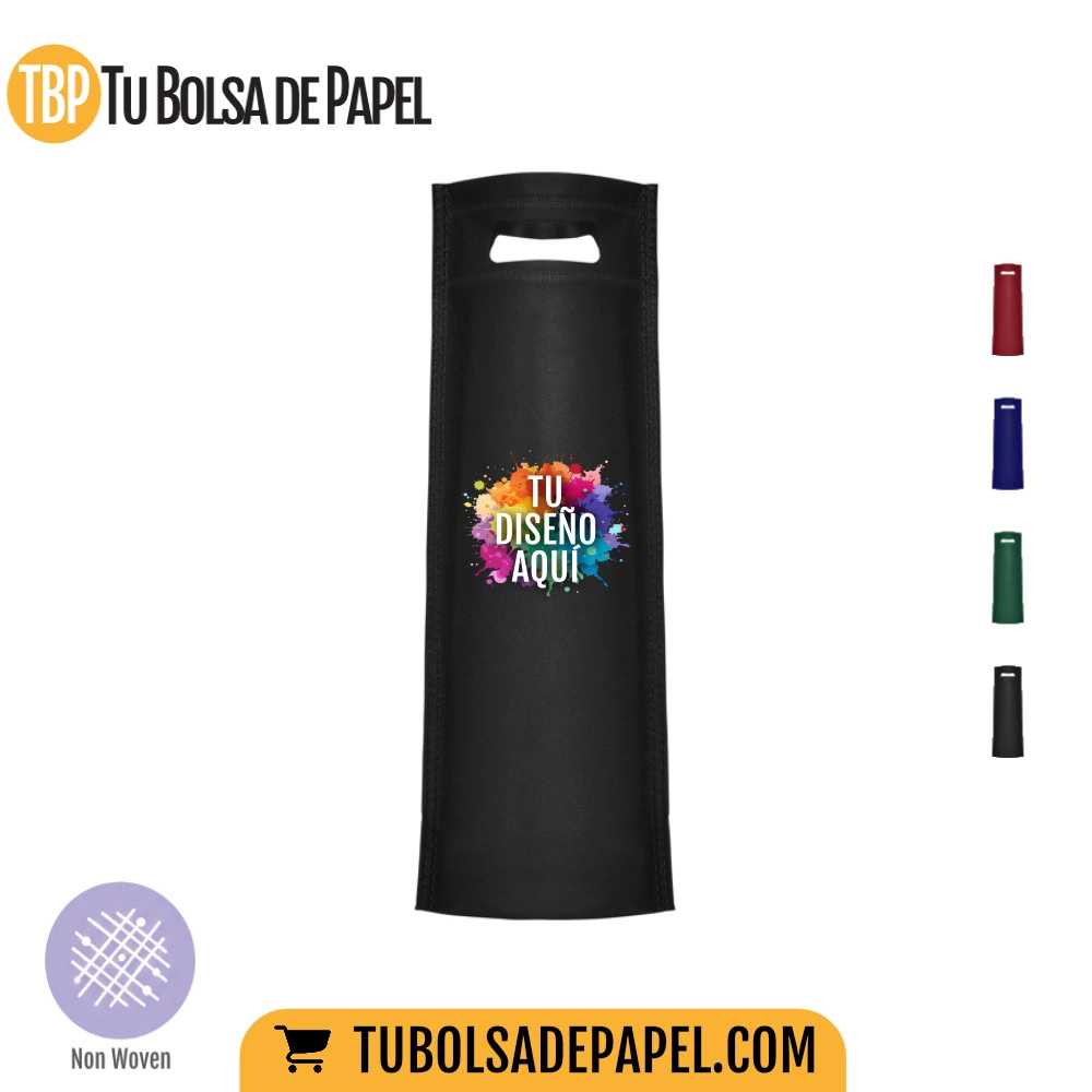 Bolsas personalizadas todo color - para botellas - negras