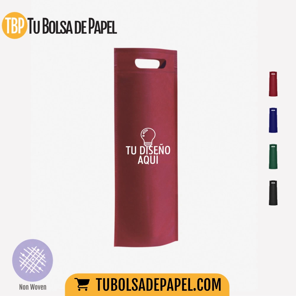 Bolsas personalizadas non woven Termosellada - Botellas burdeos