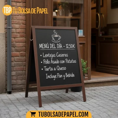 Caballete Pizarra Madera dos Caras