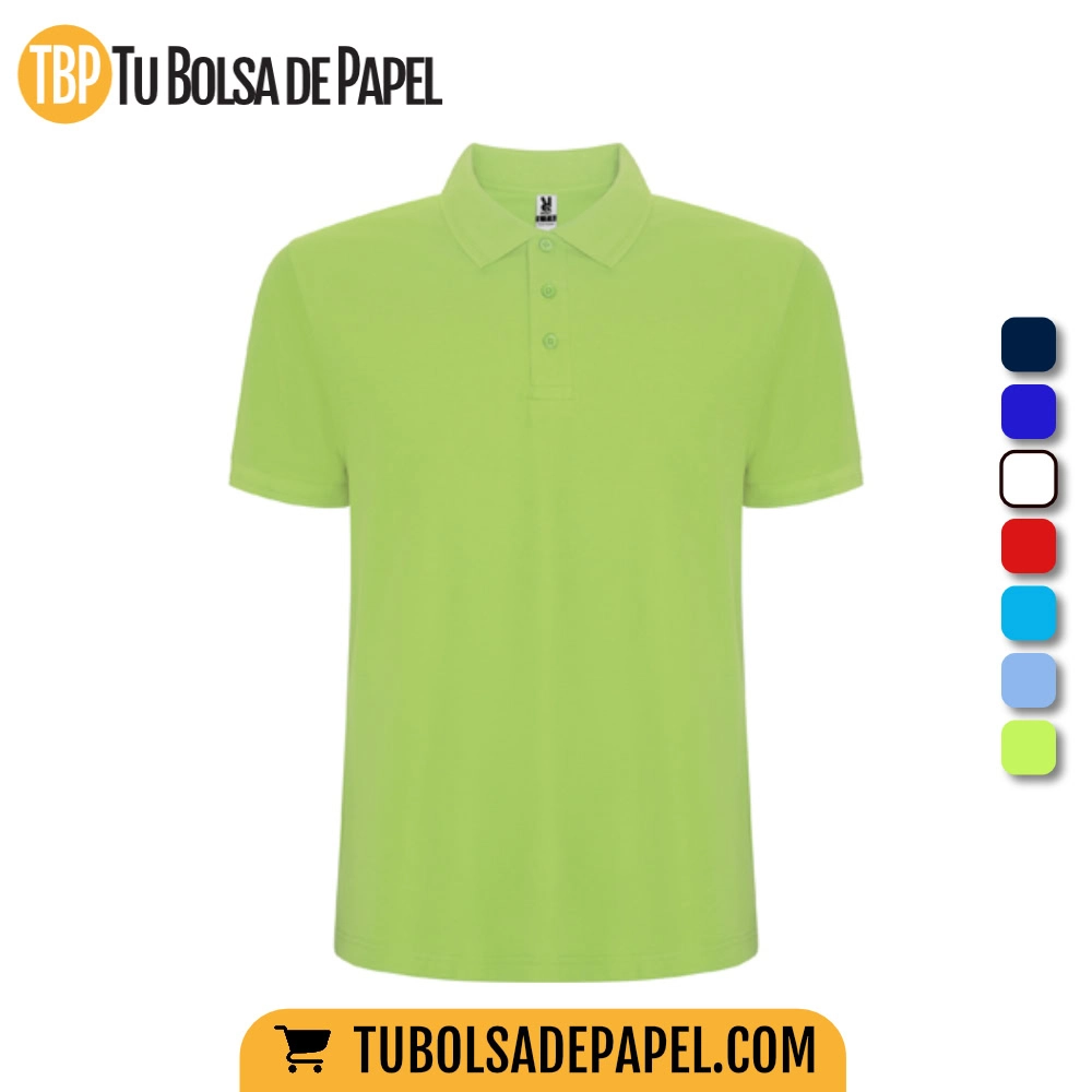 Polo infantil personalizado manga corta - verde manzana