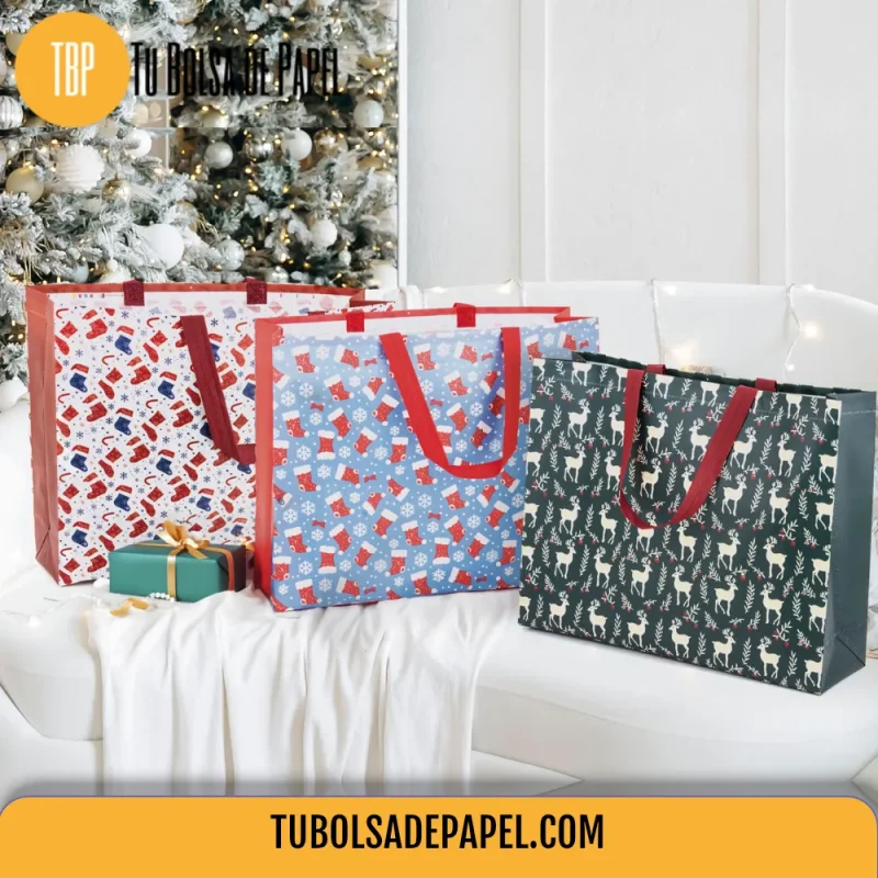 Bolsas reutilizables diseños de navidad