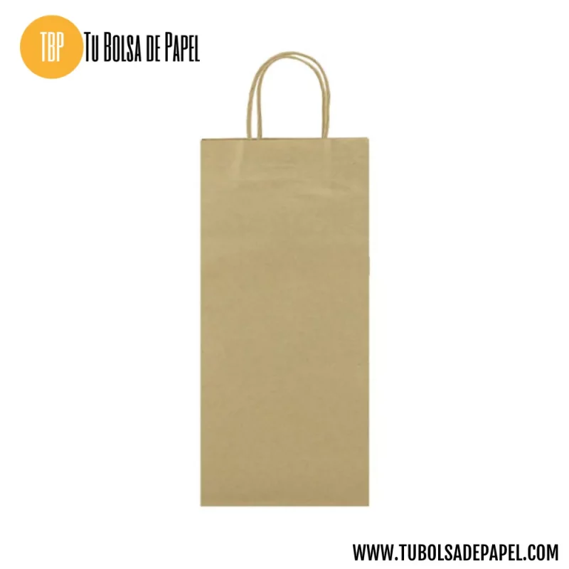 Bolsa de papel Kraft grande para botellas