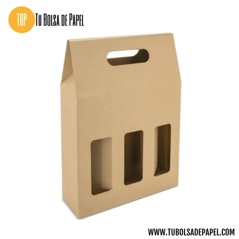 Caja para tres botellas