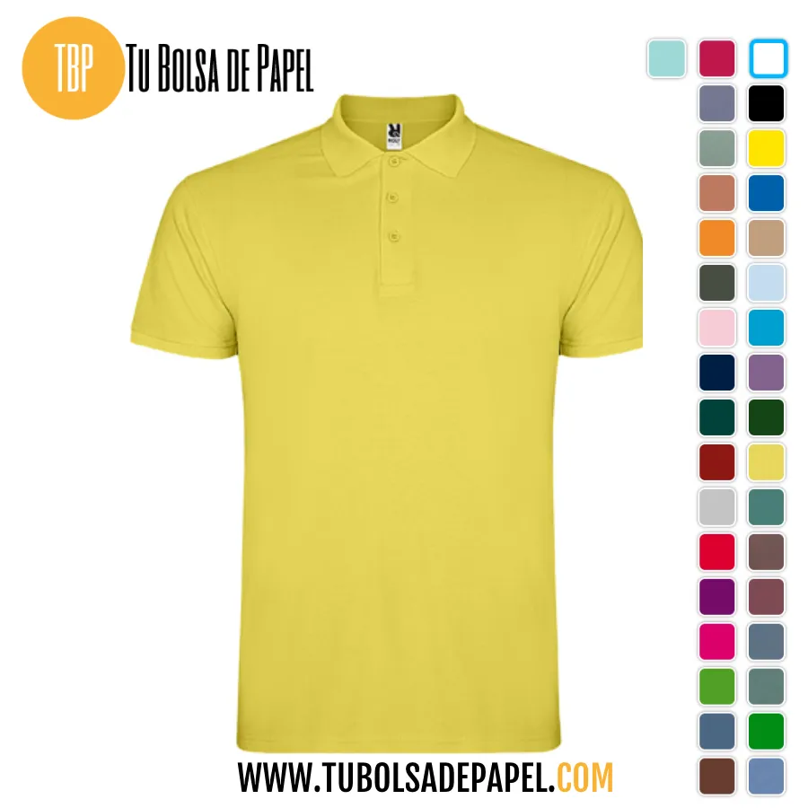 Polo Hombre Manga corta Amarillo maíz