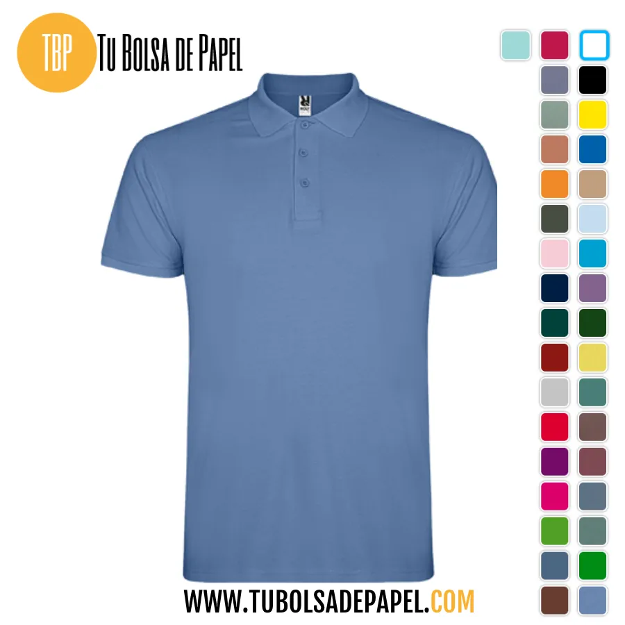 Polo Manga corta hombre azul rivera