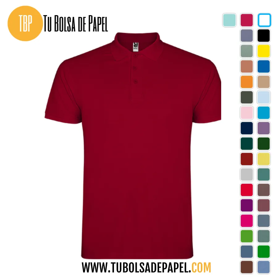 Polo Manga corta granate