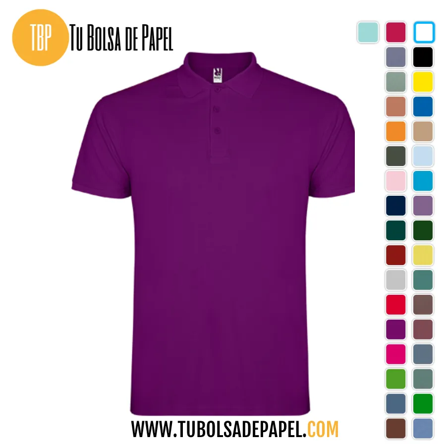Polo Manga corta púrpura