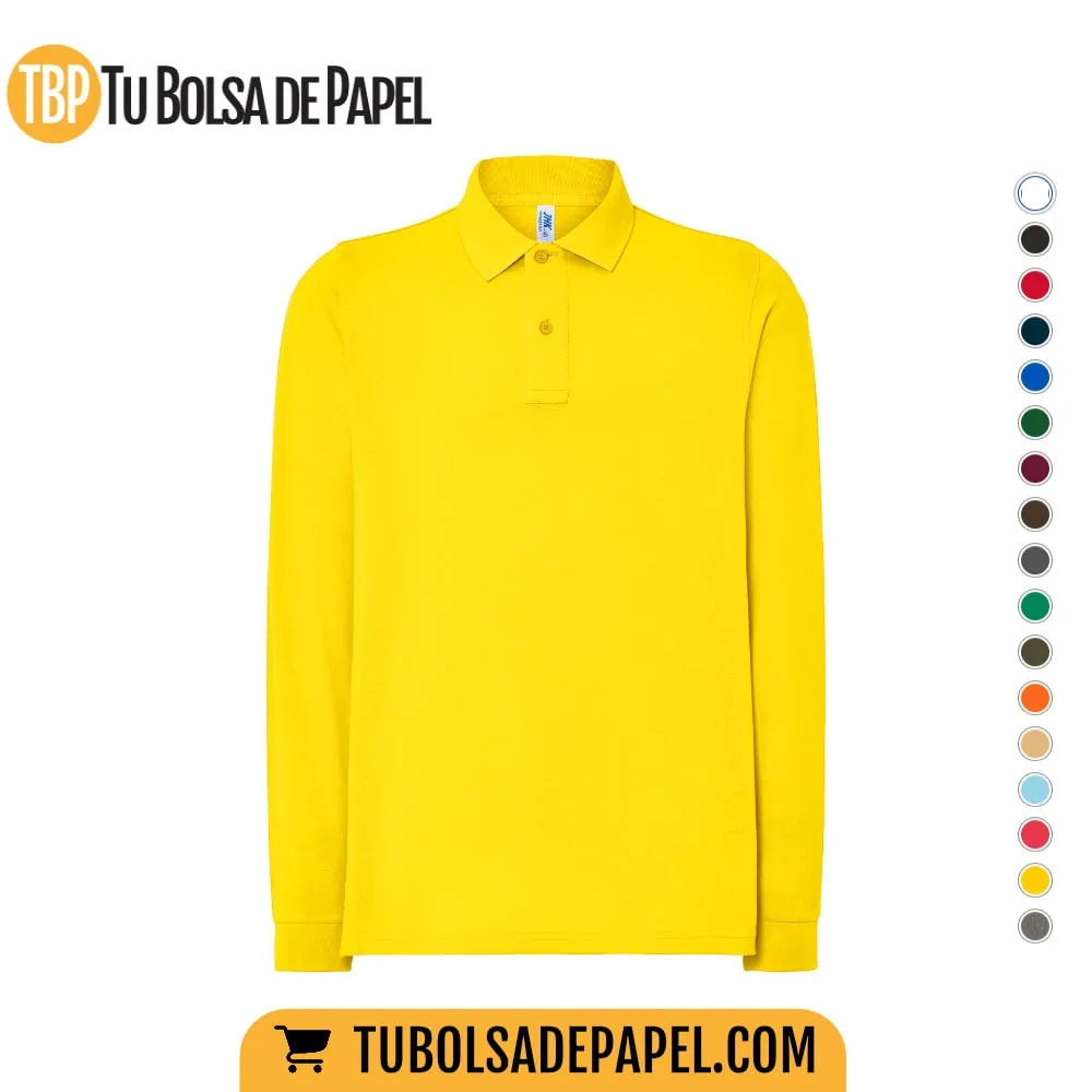 Polo Manga larga Amarillo para hombres - personalizado