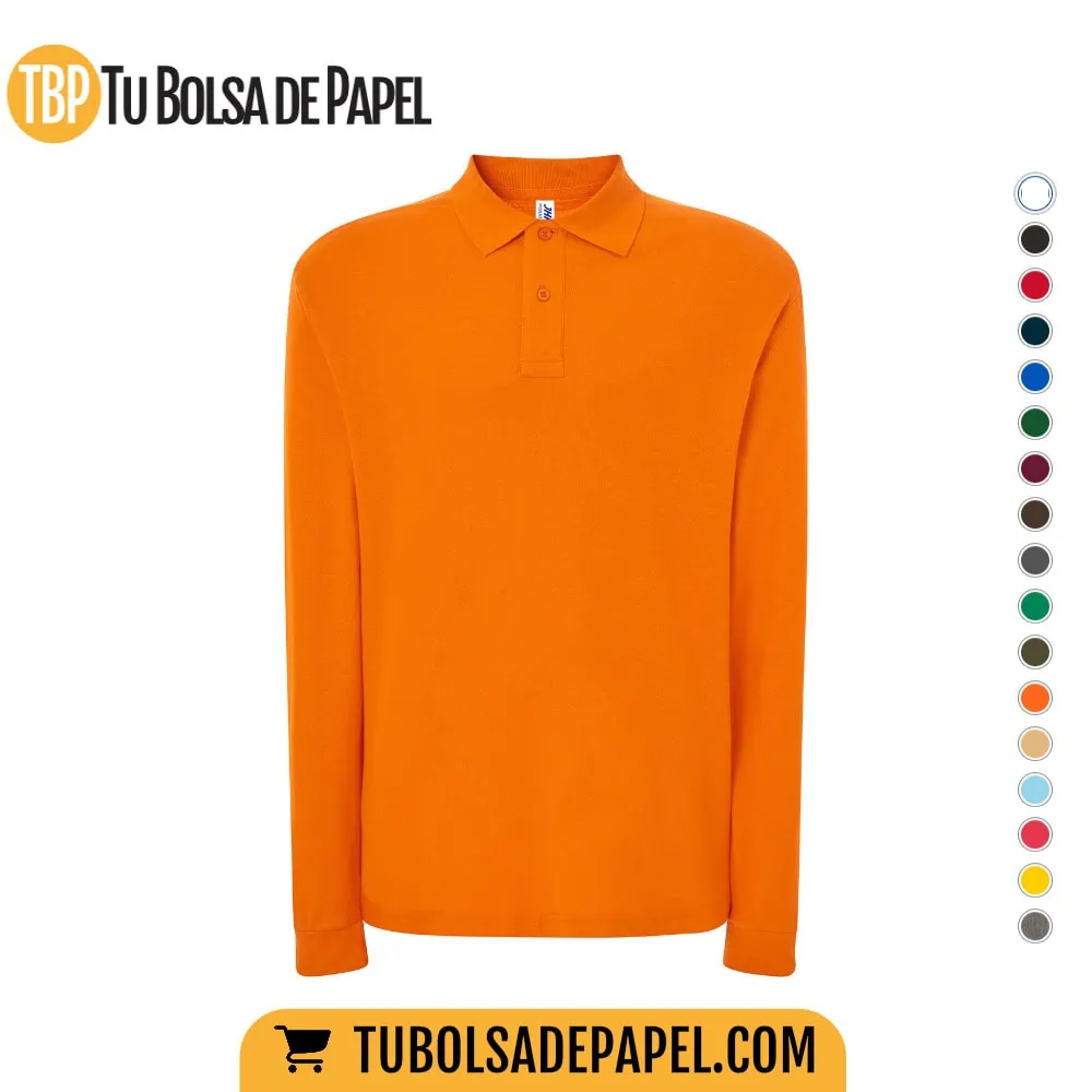 Polo Manga larga naranja