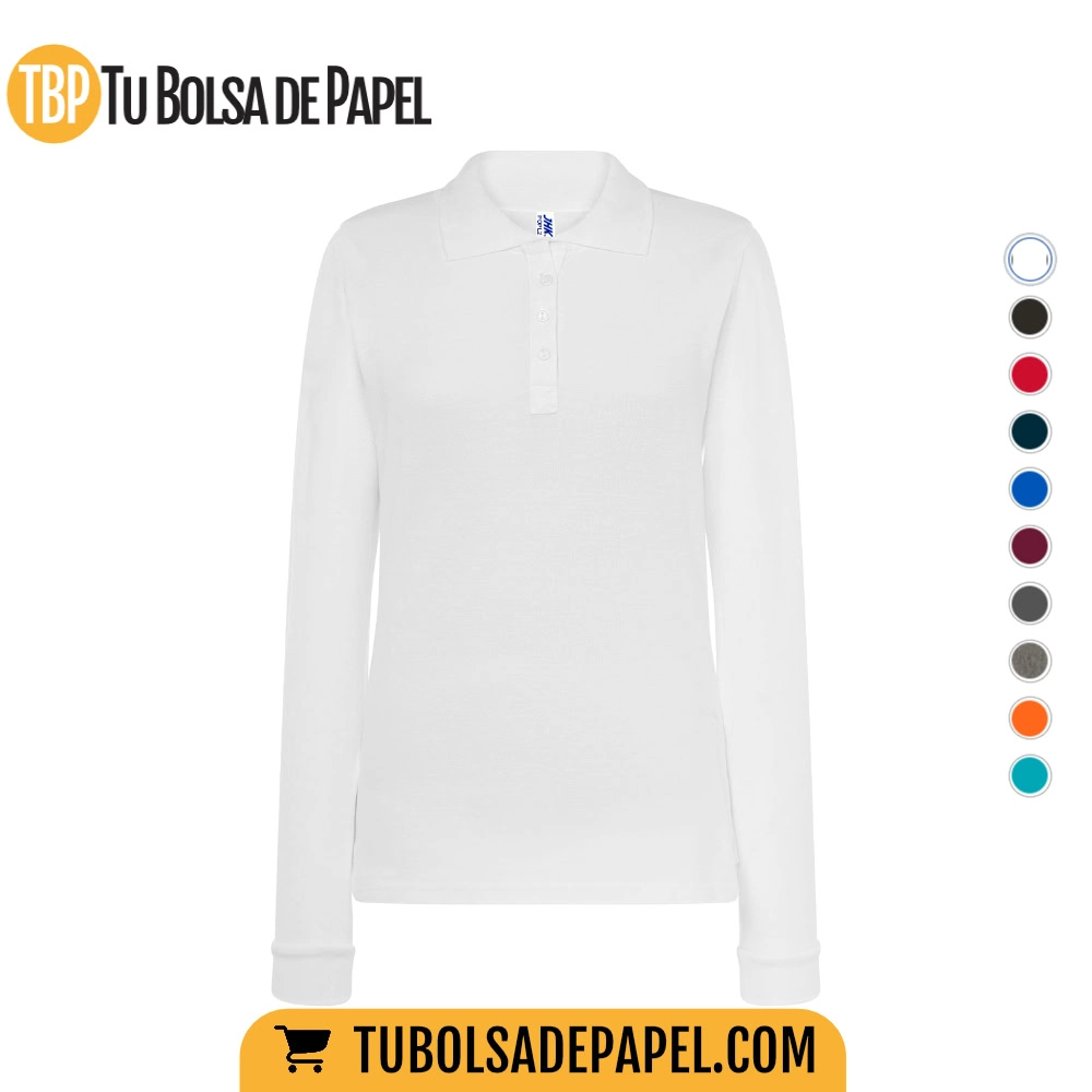 Polo Mujer Manga larga BLANCO
