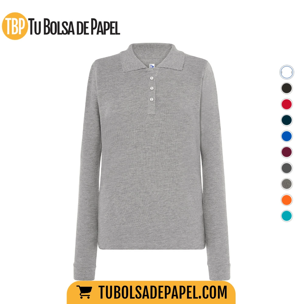 Polo Mujer Manga larga gris