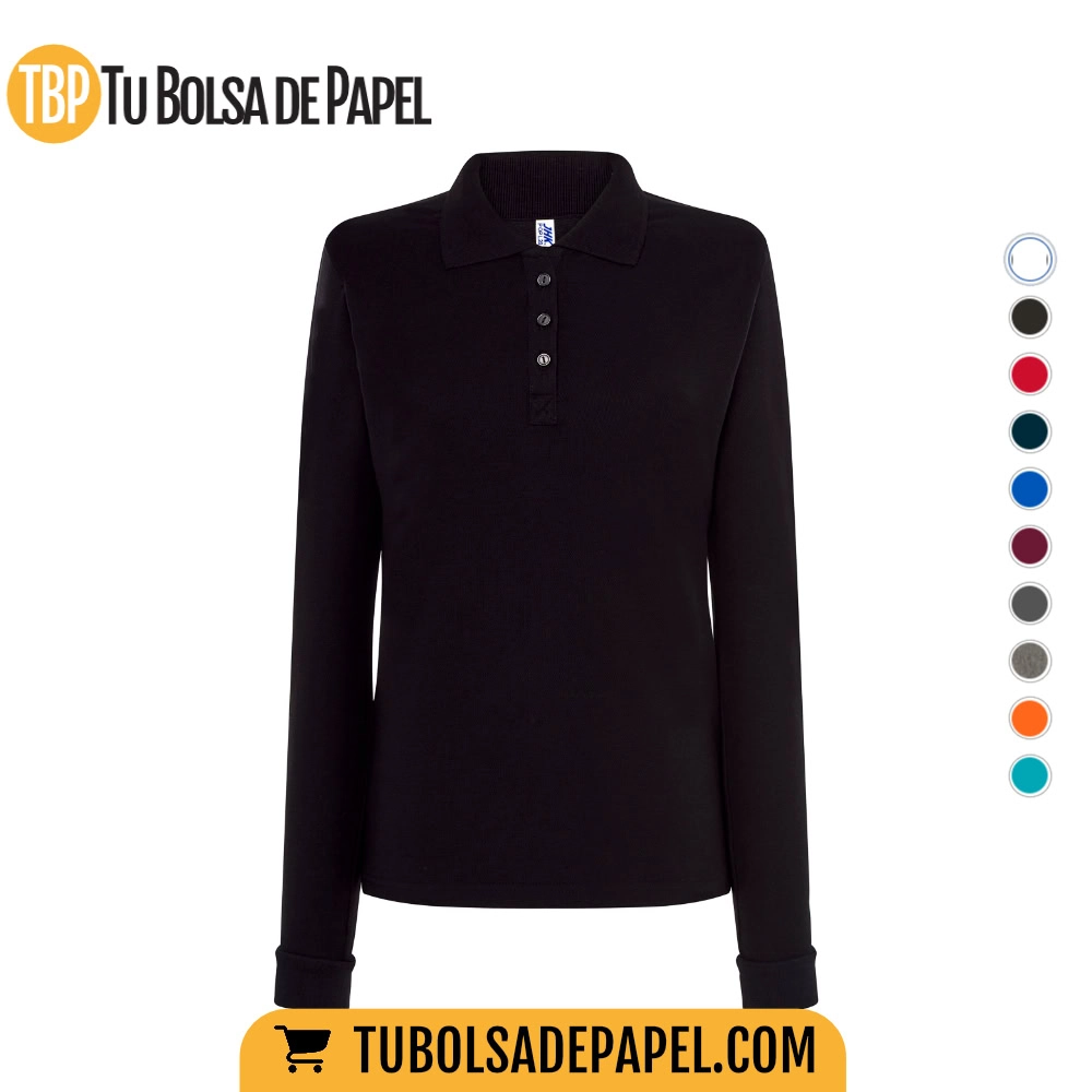 Polo Mujer Manga larga NEGRO