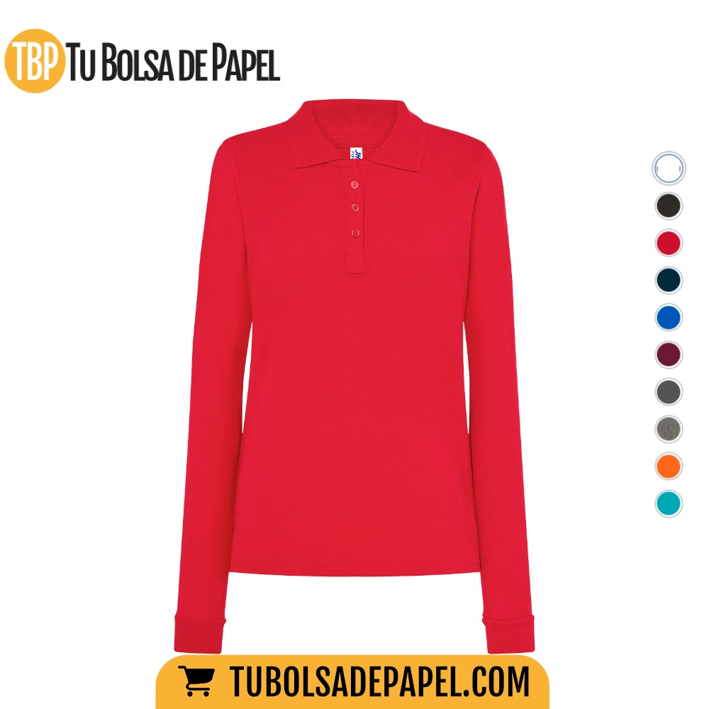 Polo Mujer Manga larga ROJO