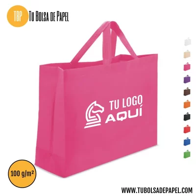 Bolsa apaisada personalizada asa corta con fuelle