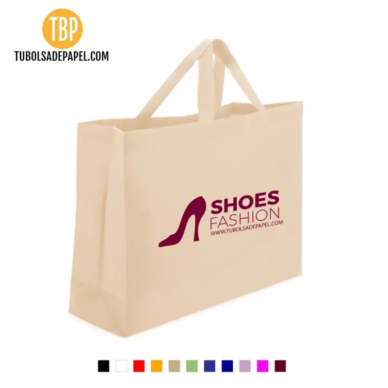 Bolsa reutilizable apaisada grande crema personalizada