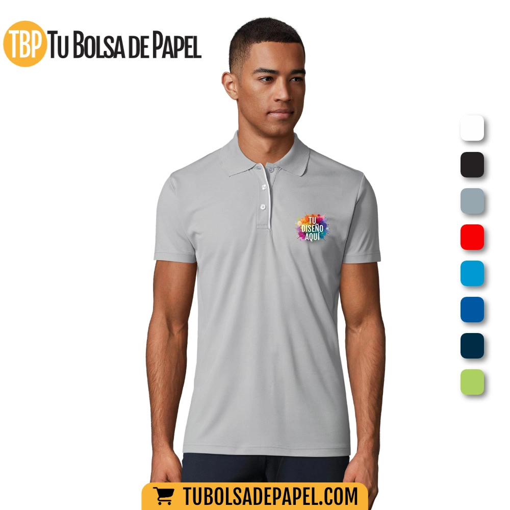 Polo deportivo hombre gris