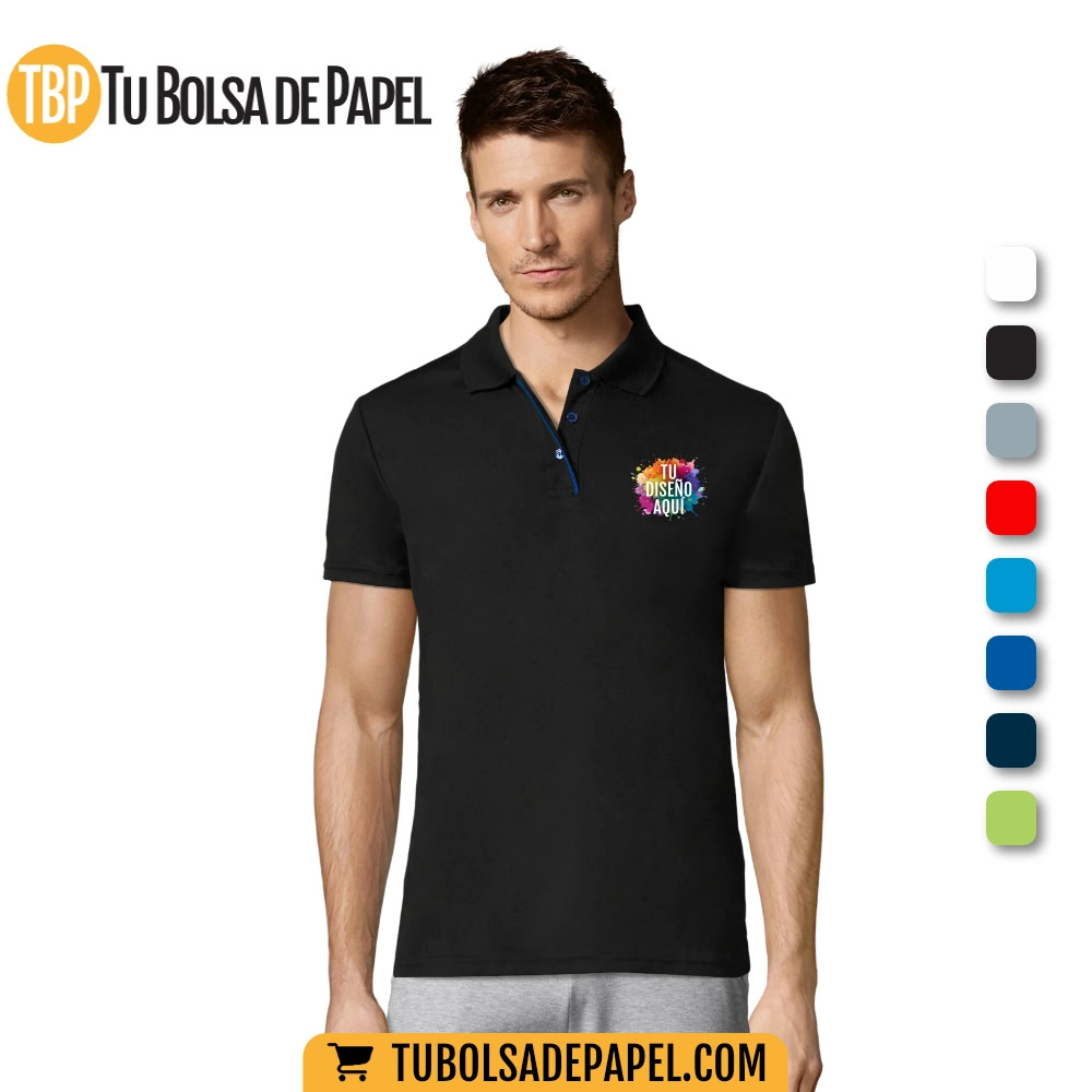 Polo deportivo hombre negro