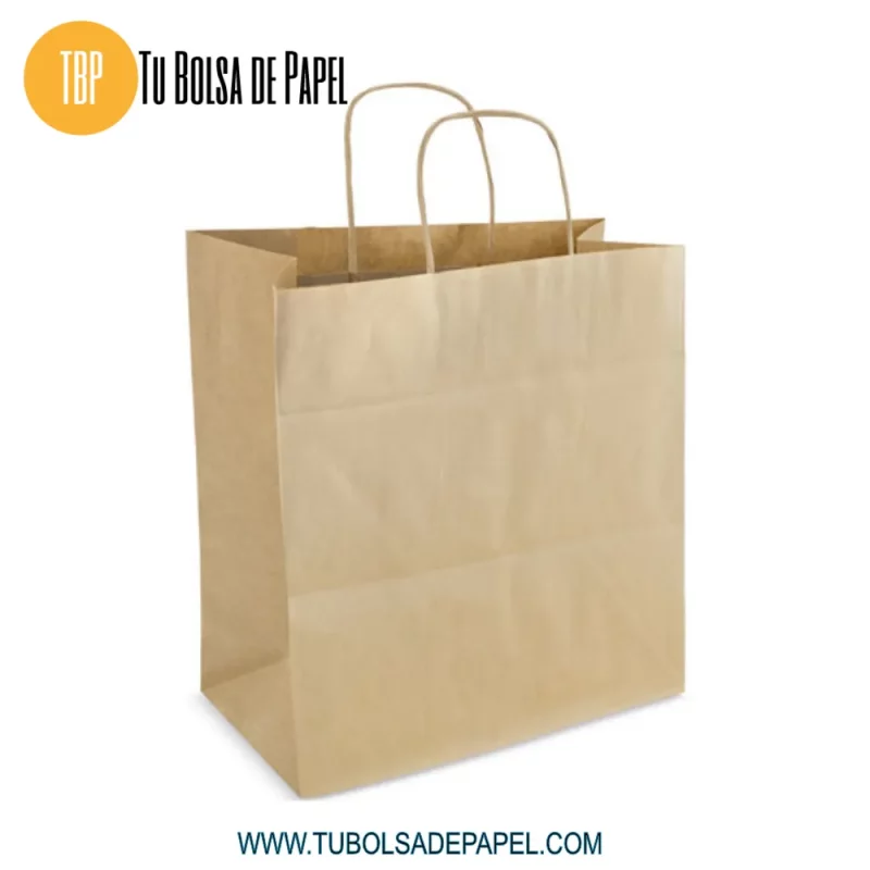 Bolsa de papel kraft base ancha para take away