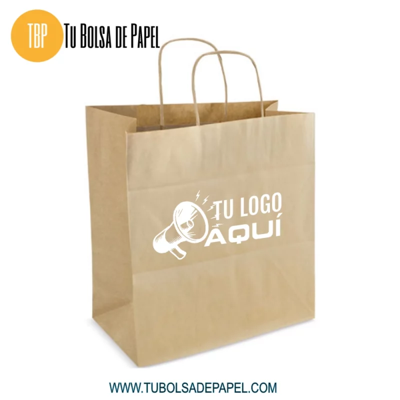 Bolsa de papel kraft base ancha para take away Personalizada