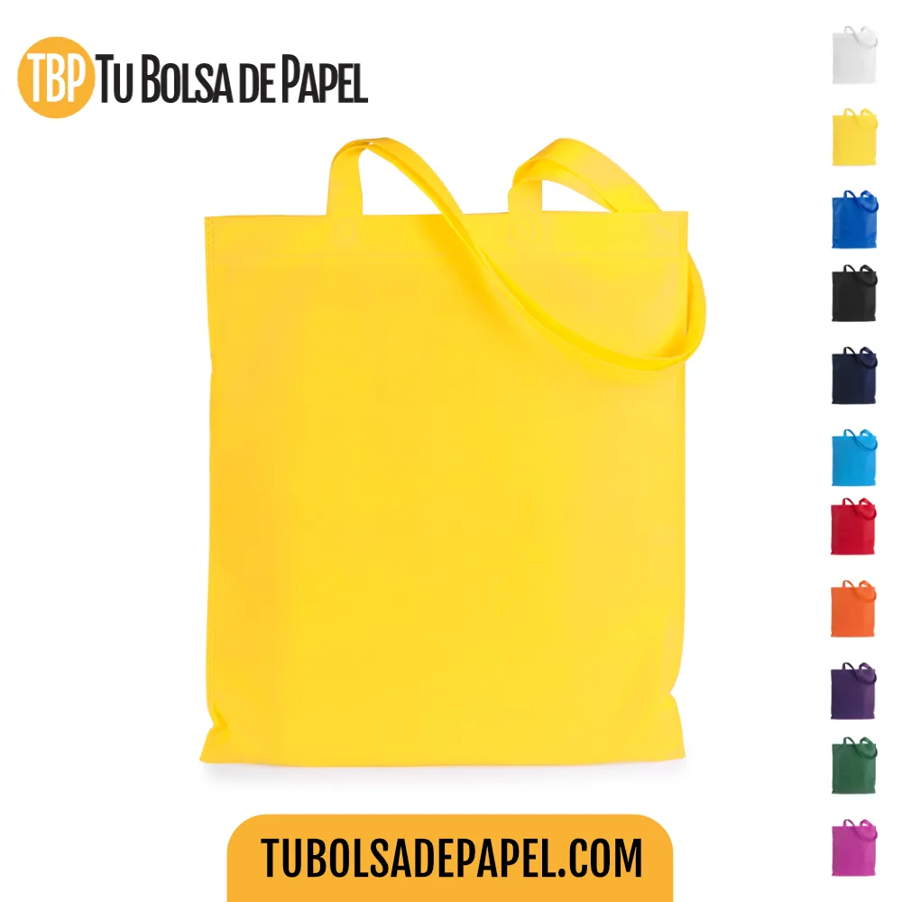 Bolsas reutilizables económicas asas largas amarilas