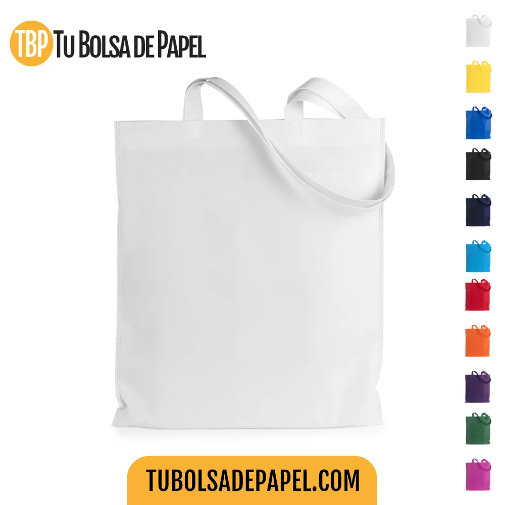 Bolsas reutilizables económicas asas largas blancas