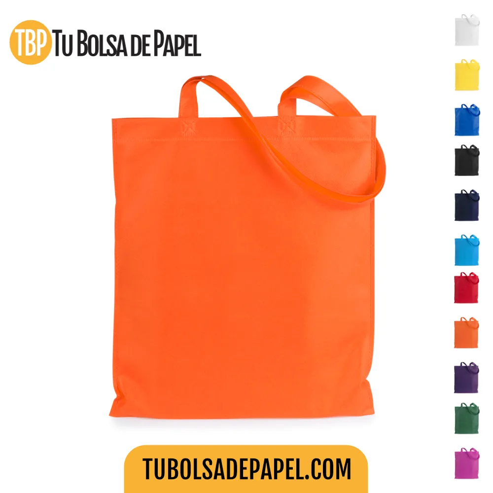 Bolsas reutilizables económicas asas largas naranjas