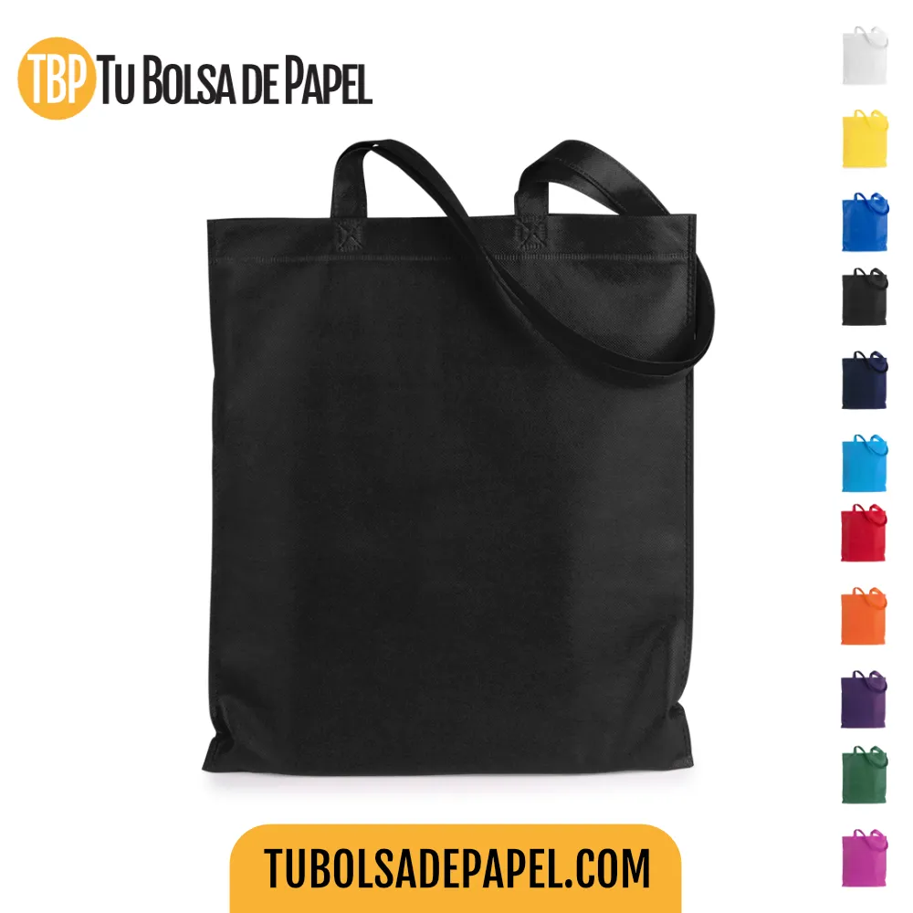 Bolsas reutilizables económicas asas largas negras