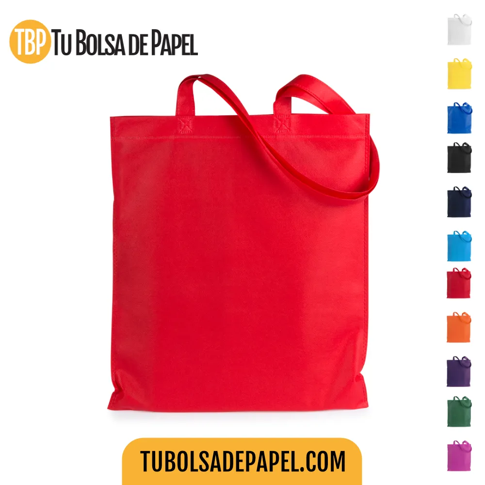 Bolsas reutilizables económicas asas largas rojas
