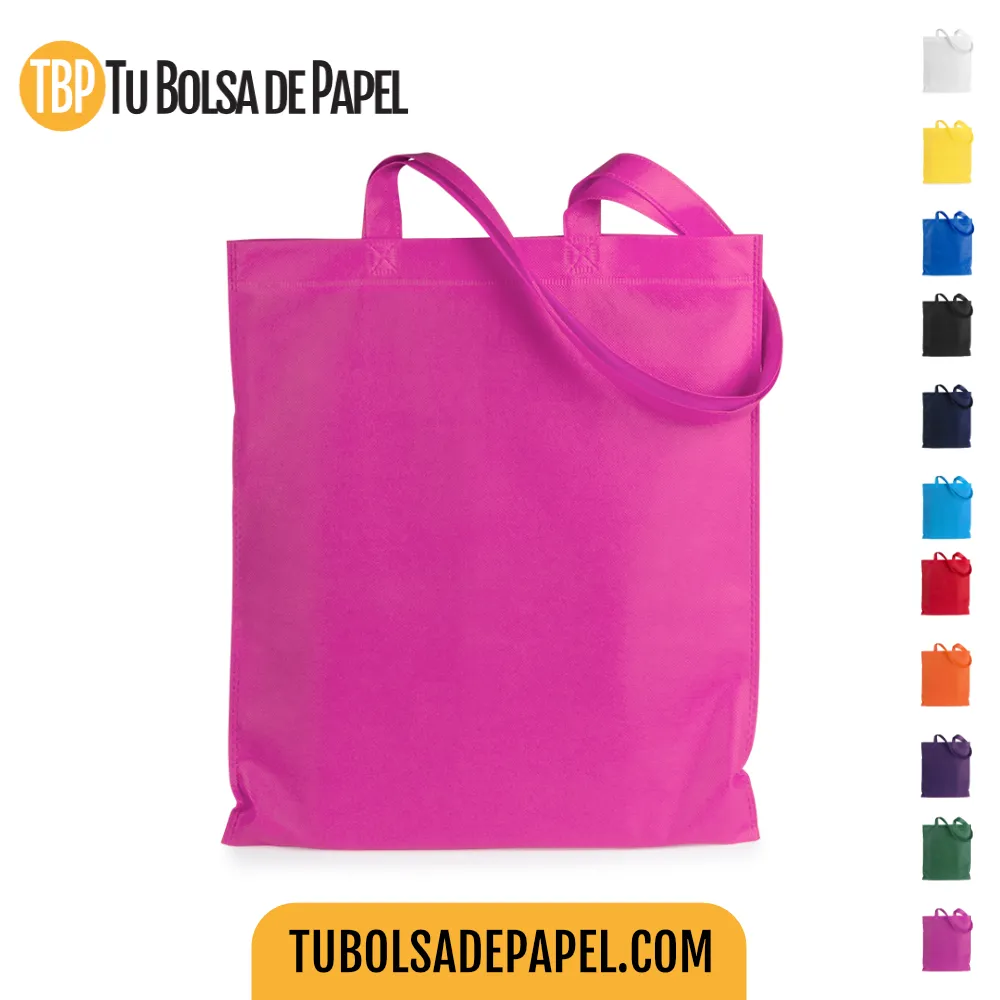 Bolsas reutilizables económicas asas largas rosas