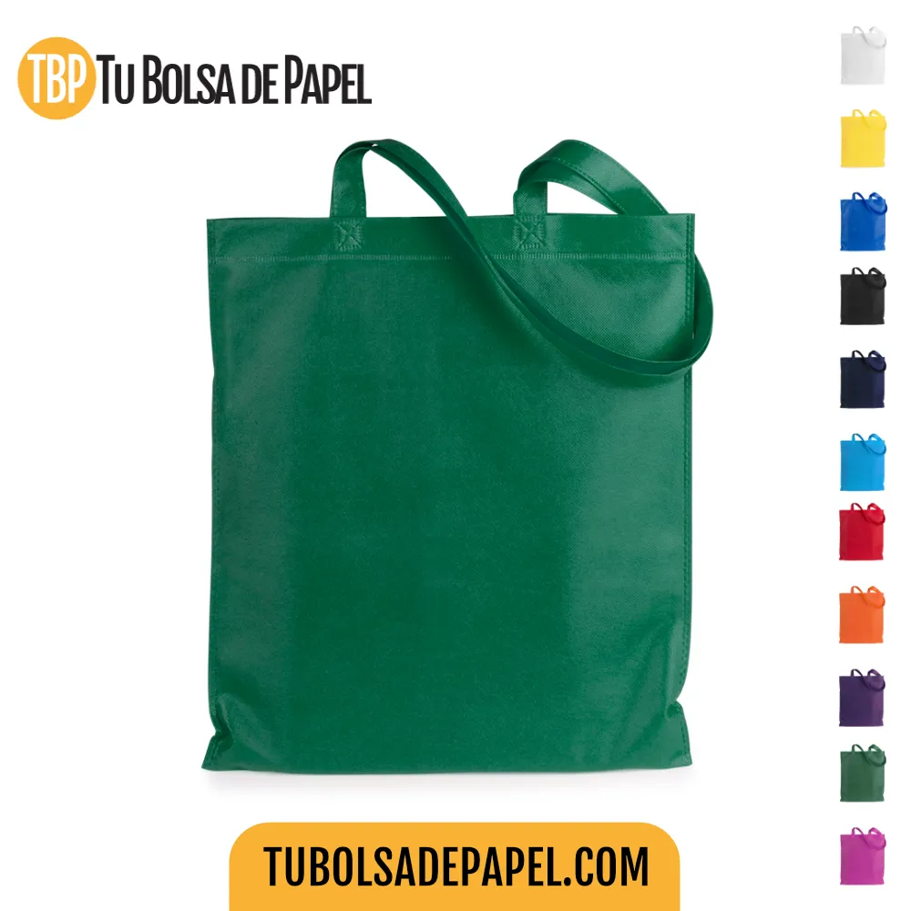 Bolsas reutilizables económicas asas largas verde oscuro