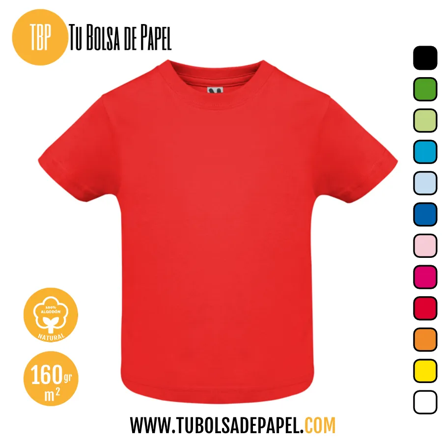 Camiseta infantil mangas cortas algodón - Rojas