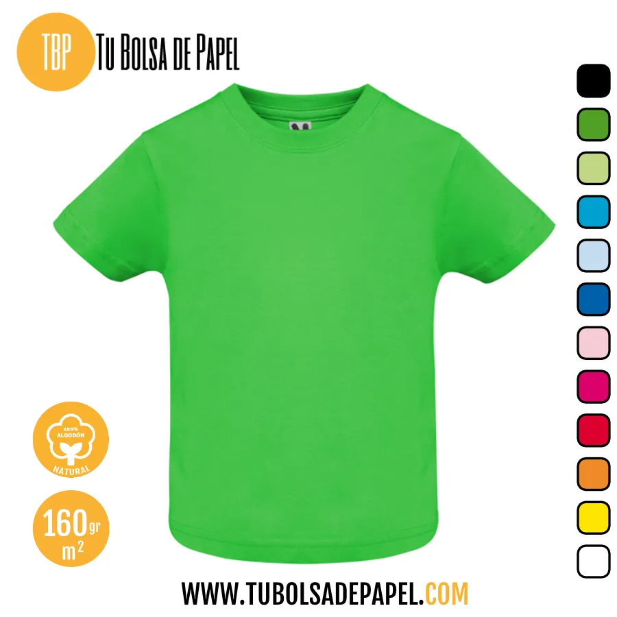 Camiseta infantil mangas cortas algodón - Verde Oasis