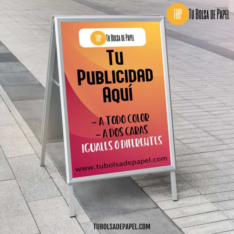Caballete aluminio doble cara