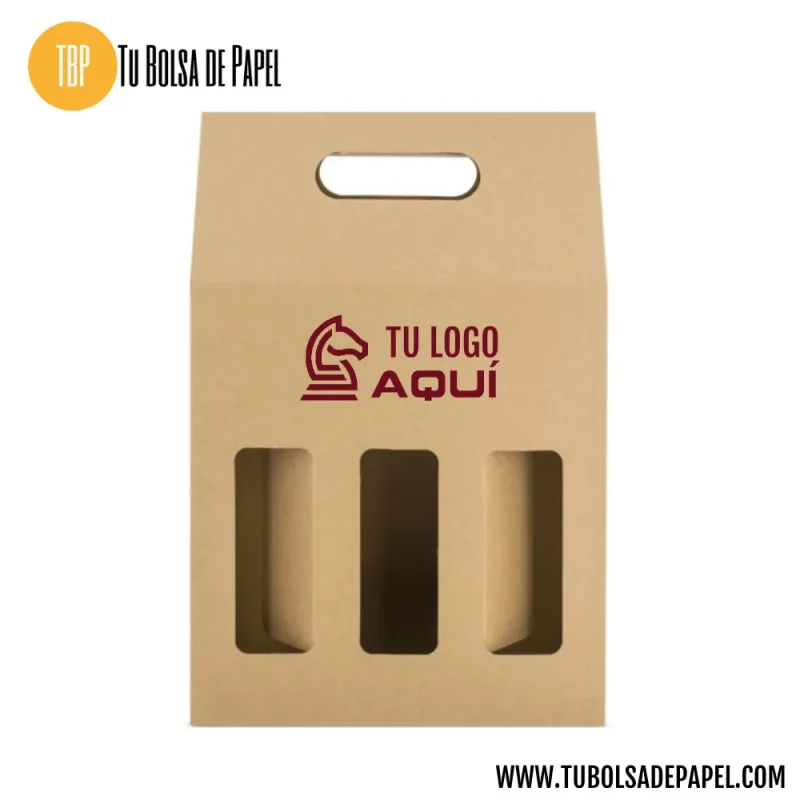 Caja para tres botellas