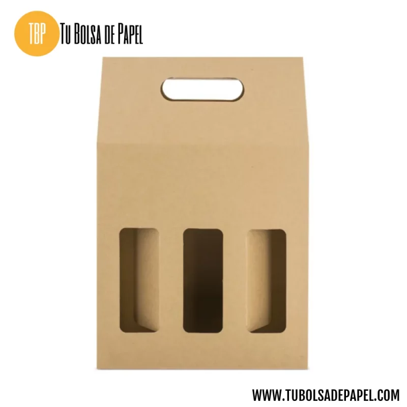 Caja para tres botellas personalizada con logo