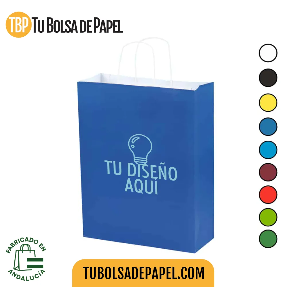 Bolsa de papel Azul impresas