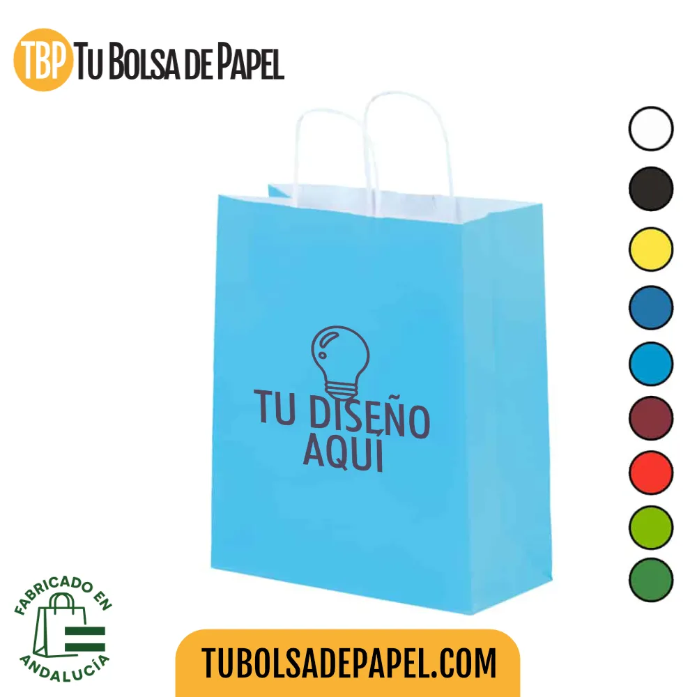 Bolsa de papel Celeste impresas