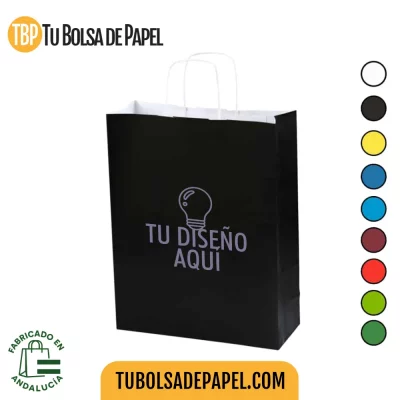 Bolsa de papel Negra impresas