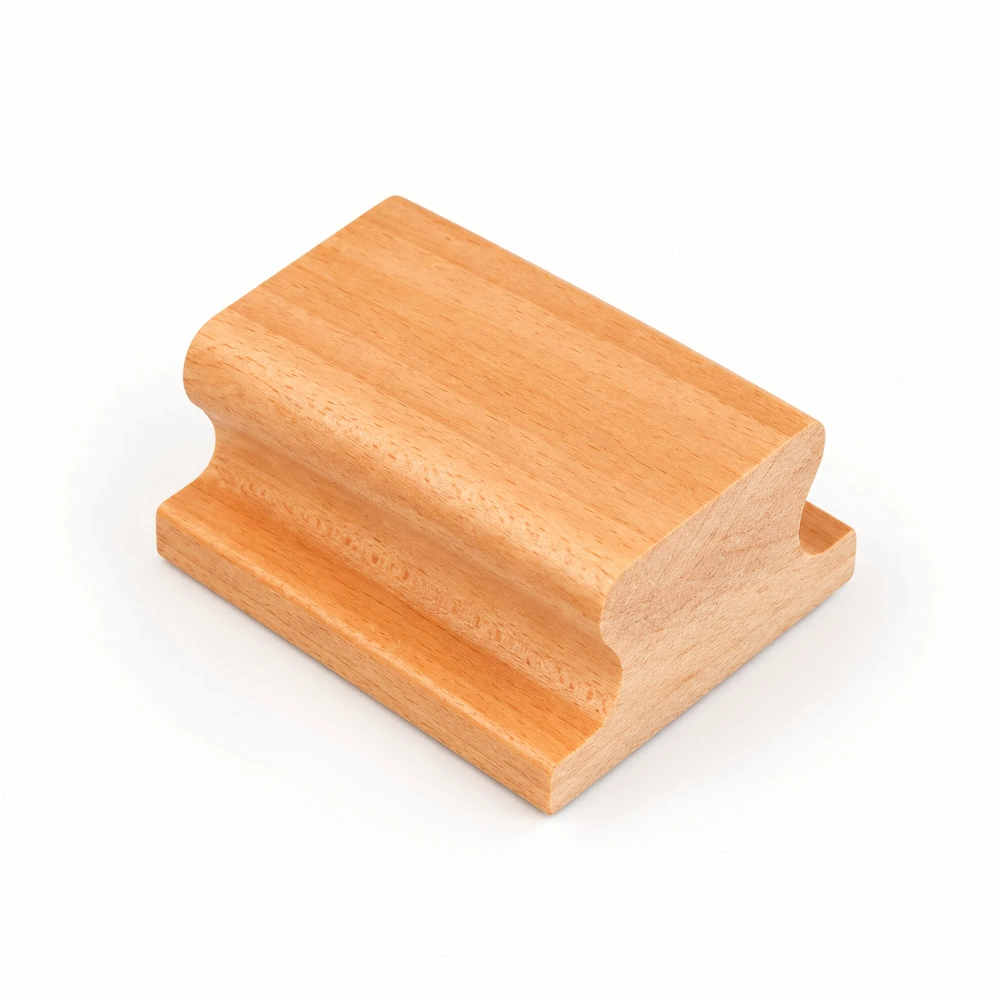 Sello cuadrado grande de caucho sin mango con base de madera