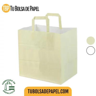 Bolsa de papel Crema base ancha