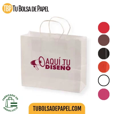Bolsa de papel apaisada blancas impresas