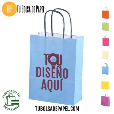 Bolsa de papel Celeste Personalizada