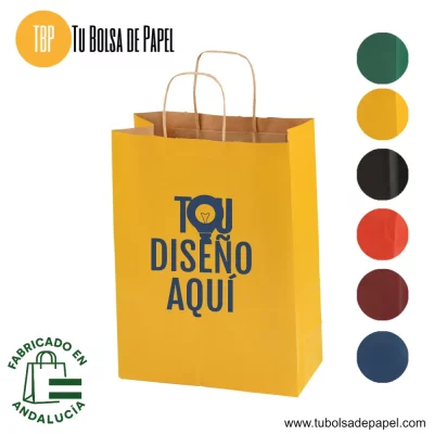 Bolsas de papel Kraft Amarillas Impresas