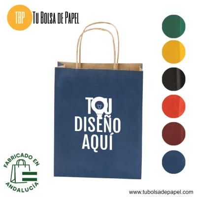 Bolsas de papel Kraft Azul Impresas