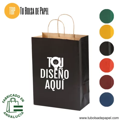 Bolsas de papel Kraft Negras Impresas