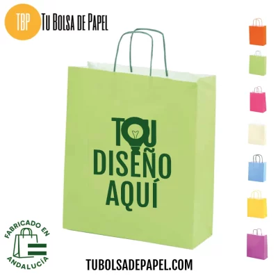 Bolsa de papel Verde Pistacho Personalizada