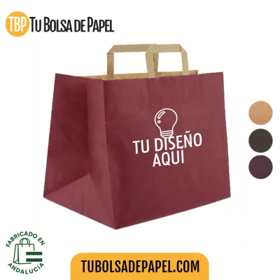 Bolsa de papel Kraft para hostelería burdeos