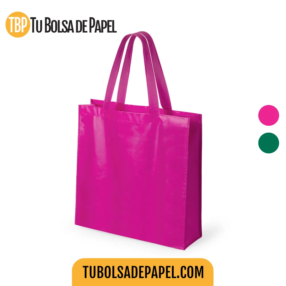 Bolsa reutilizable cuadrada non woven fucsia